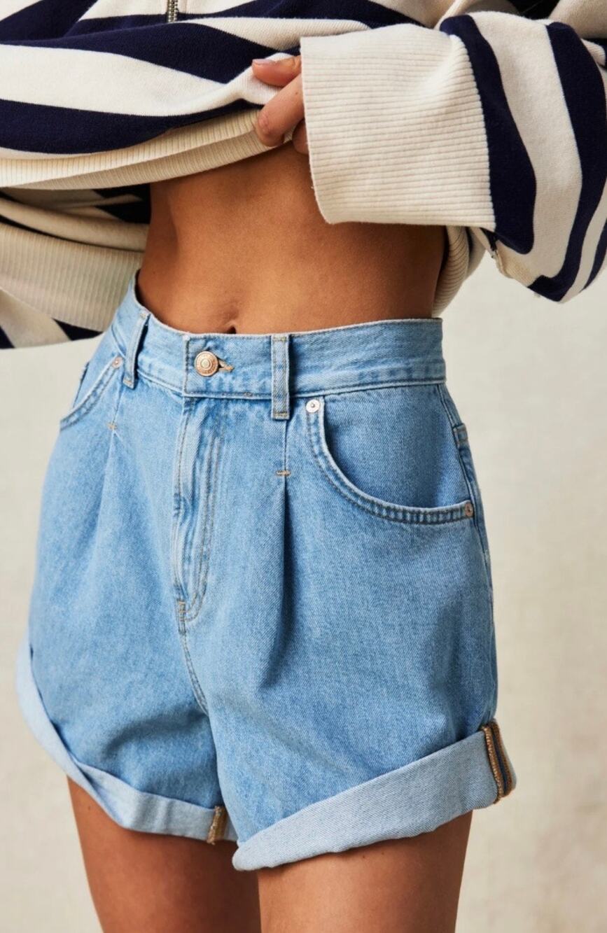 Free People We The Free Danni High Rise Jean Shorts Medium Baggy Slouchy
